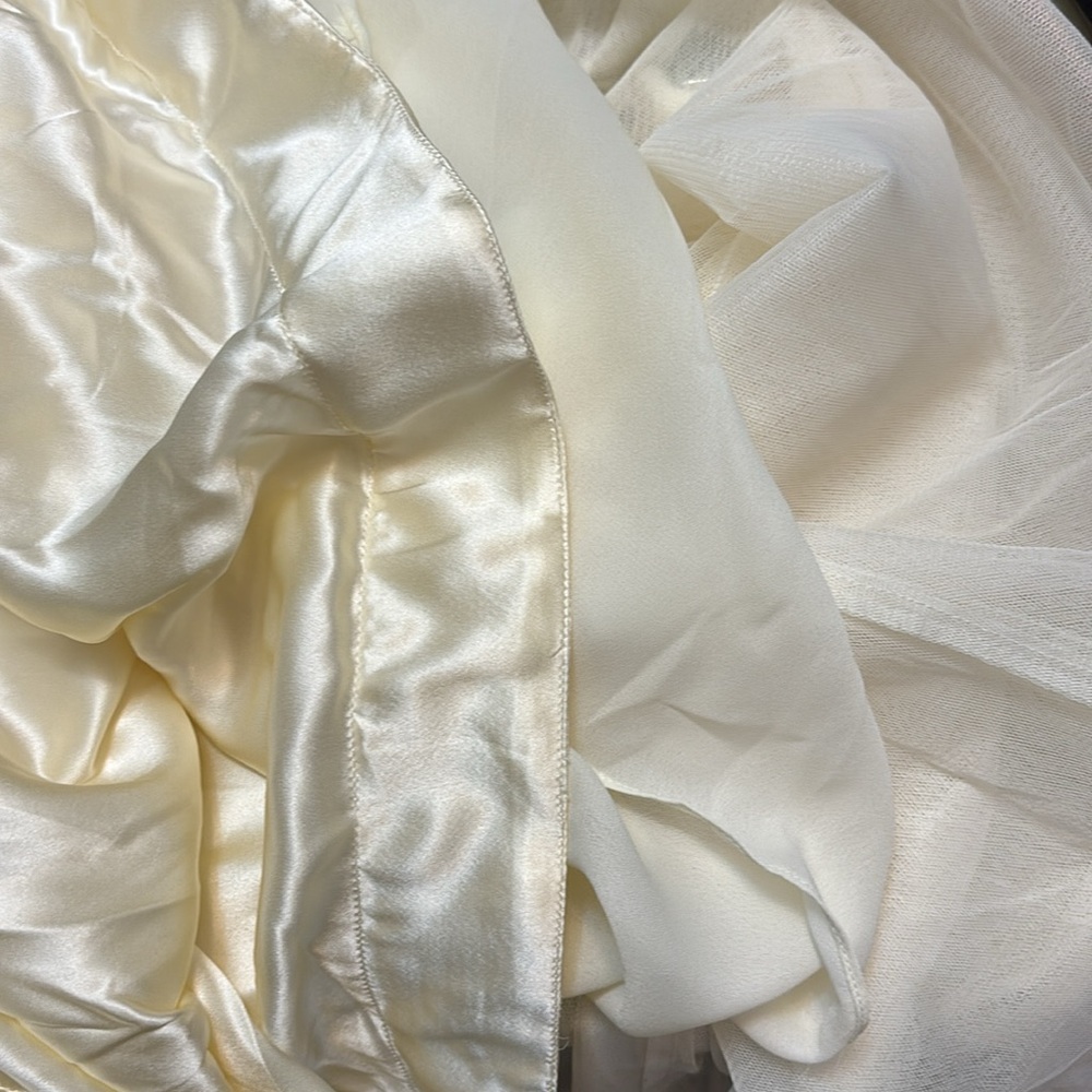 Gorgeous Cream Isaac Mizrahi Tulle/Poly/Silk Layered Skirt; Size 4 - Picture 6 of 8